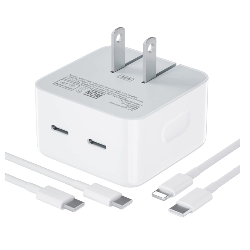 Cargador USB-C Dual 35W Para Apple + Cable USB-C