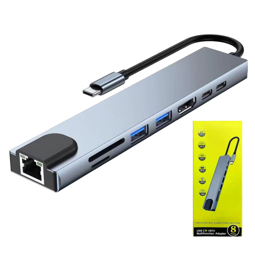Adaptador Tipo C - 8 en 1 HDTV 4K 