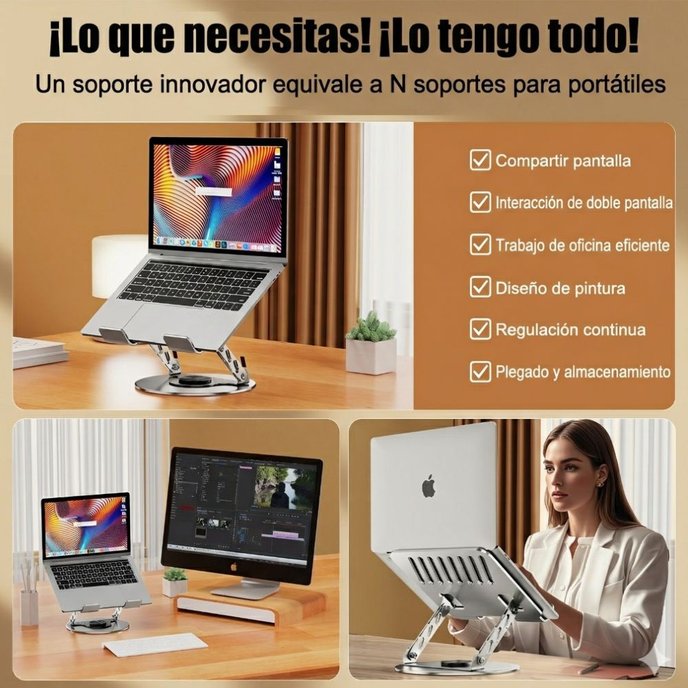 Soporte Plegable Laptop Tablet de 360°