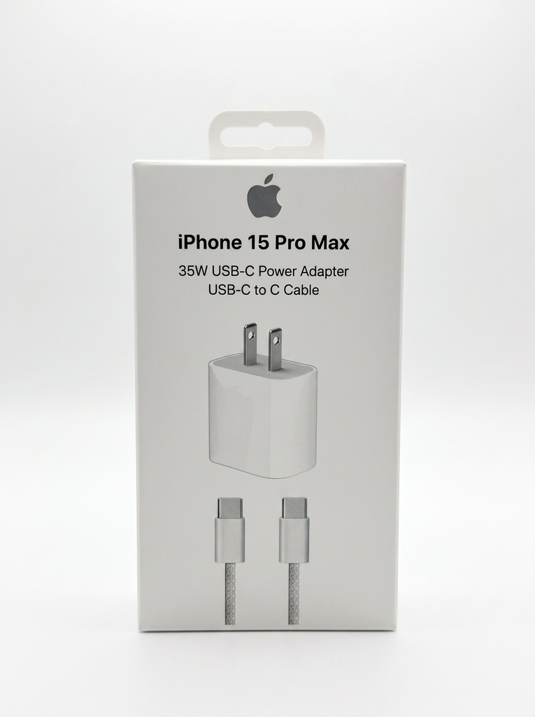 Cargador USB-C 35W Para Apple + Cable Trenzado USB-C a USB-C