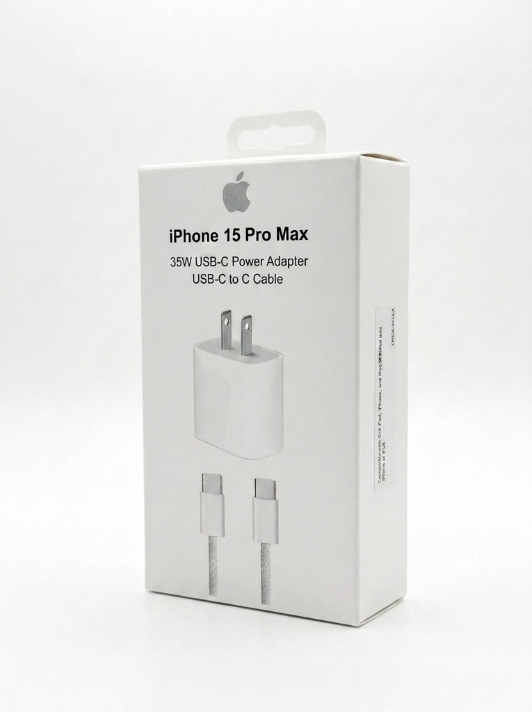 Cargador USB-C 35W Para Apple + Cable Trenzado USB-C a USB-C