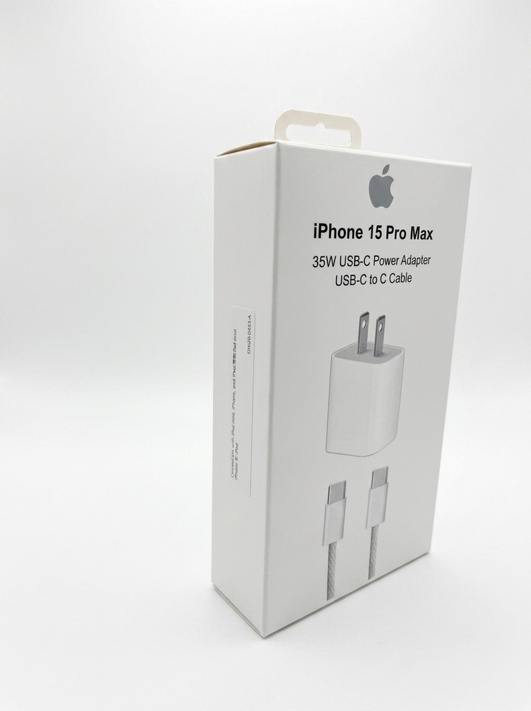 Cargador USB-C 35W Para Apple + Cable Trenzado USB-C a USB-C