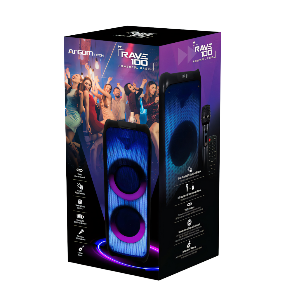 PARLANTE RAVE 100 CON LUZ LED TWS