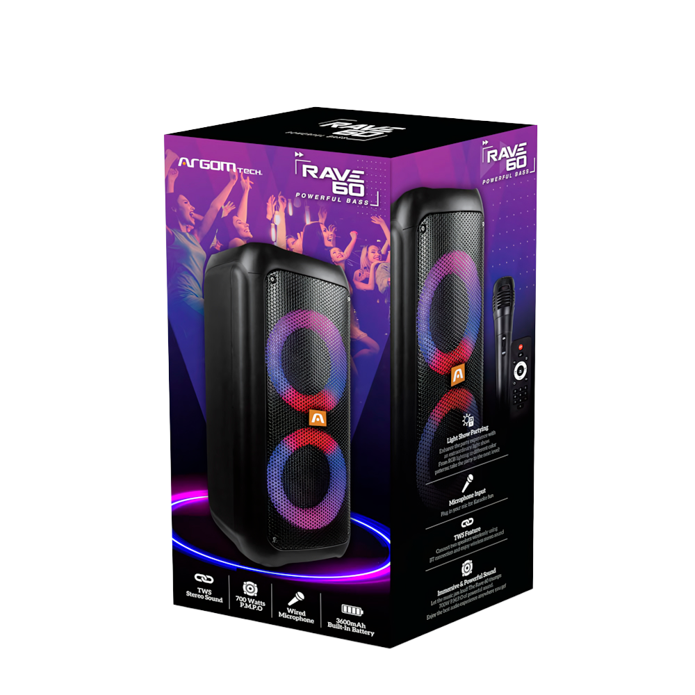 PARLANTE RAVE 60 CON LUZ LED TWS