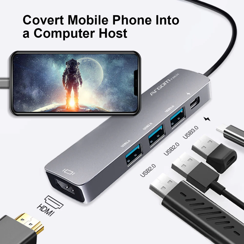 ADAPTADOR 5 EN 1 TIPO-C HUB ONEAXESS