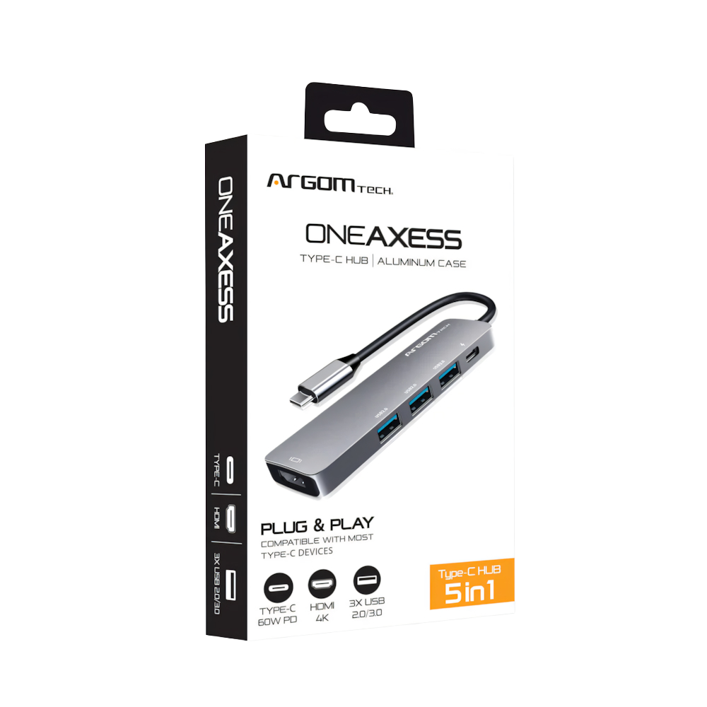 ADAPTADOR 5 EN 1 TIPO-C HUB ONEAXESS