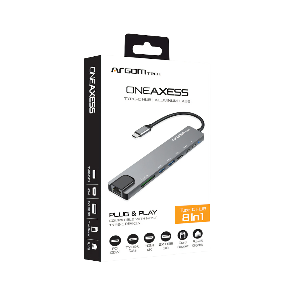 ADAPTADOR 8 EN 1 TIPO C HUB ONEAXESS
