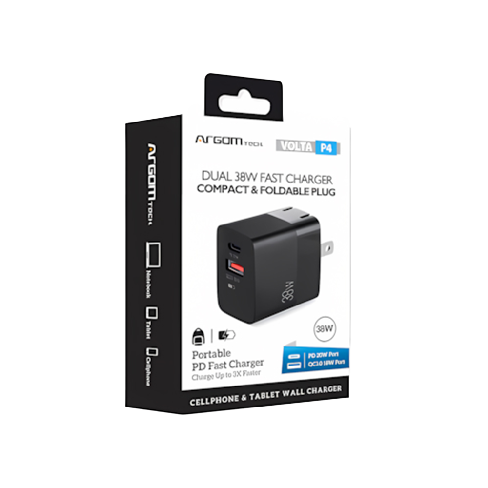 CARGADOR DUAL TIPO C - USB VOLTA P4 PLEGABLE 38W