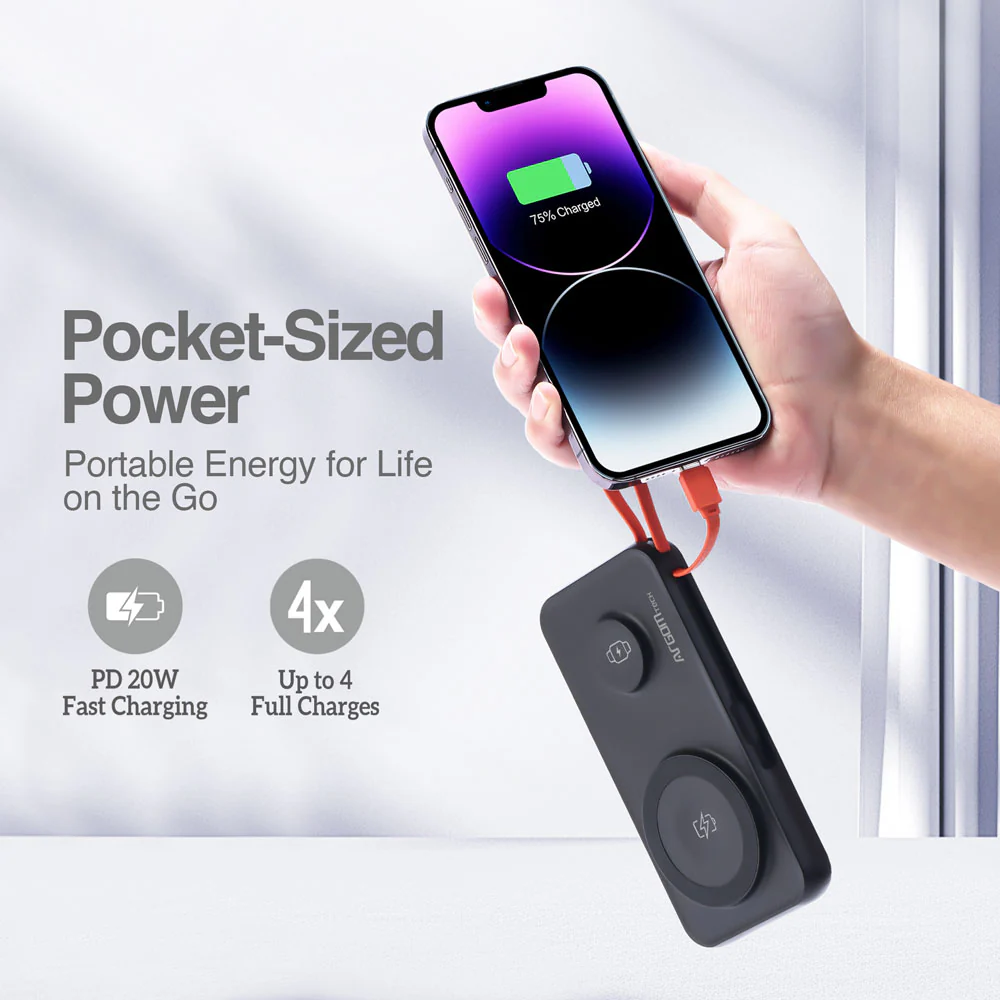 BATERÍA EXTERNA MAGNÉTICA 3 EN 1 ST10 DE 10 000 MAH