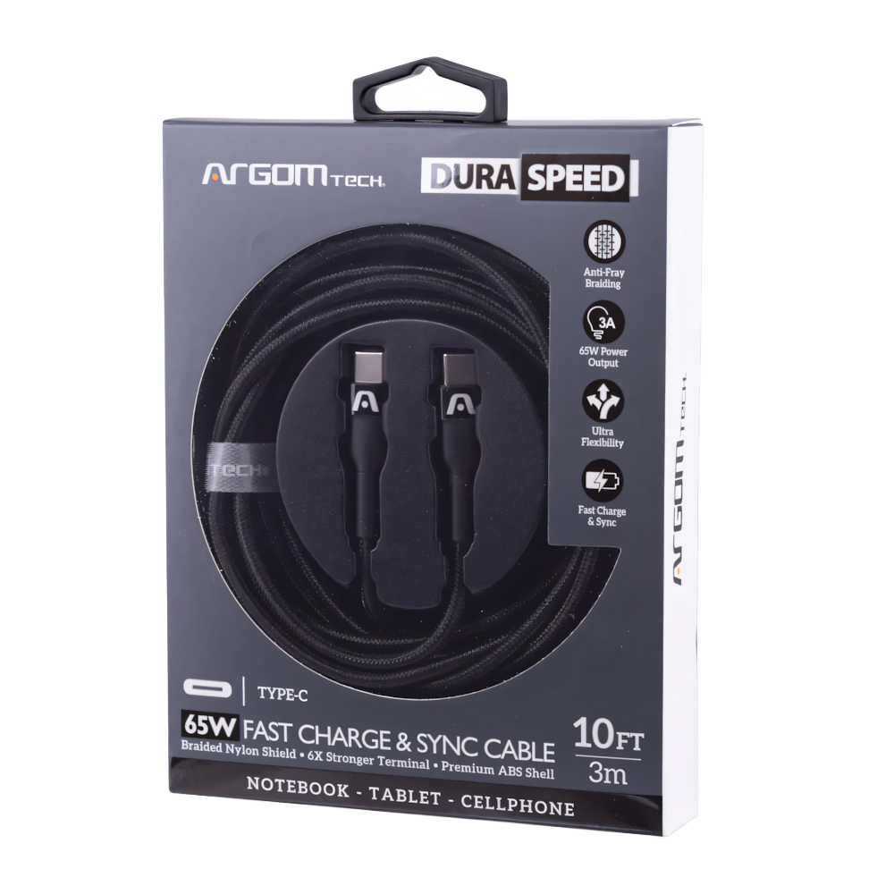 CABLE DURA SPEED 65 W TIPO-C A TIPO-C 3 M