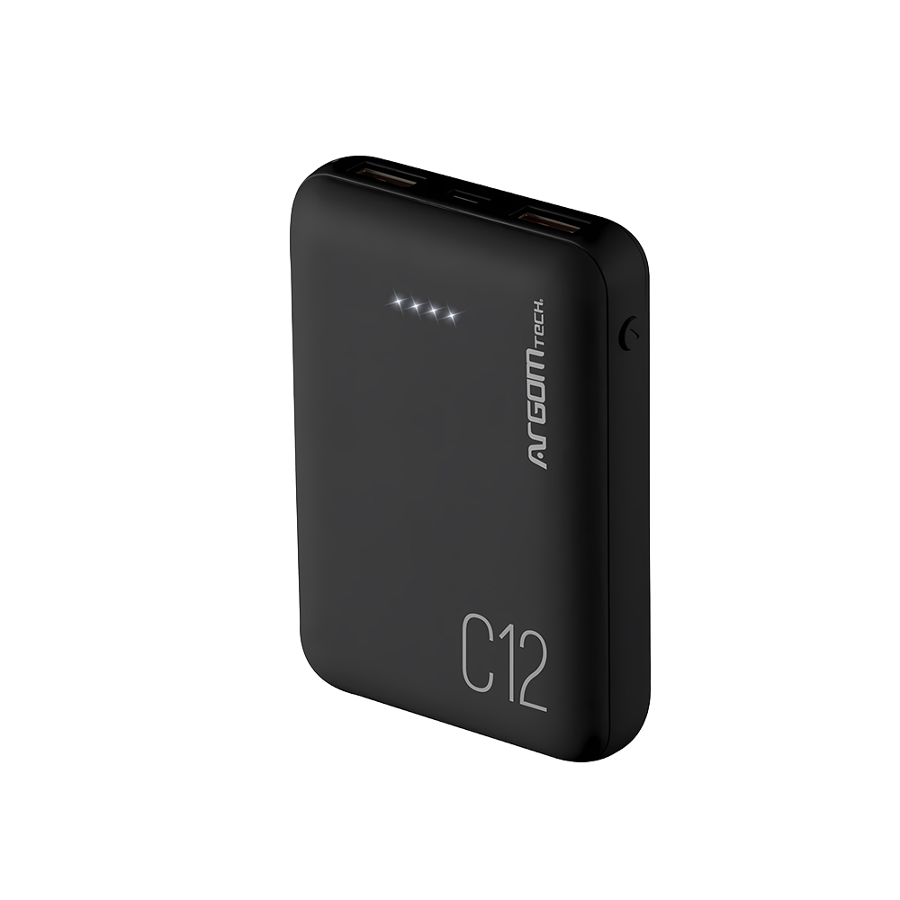 BATERÍA EXTERNA C12 ULTRA COMPACTO 12,000 mAh