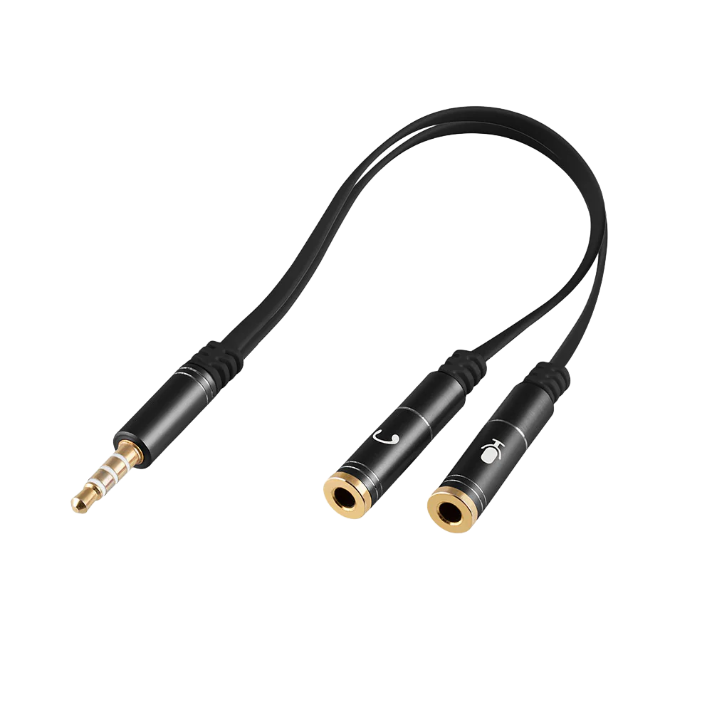 ADAPTADOR DE CABLE MACHO DE 3,5 MM A HEMBRA DOBLE DE 3,5 MM