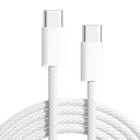 Cable  Tipo C-C Trenzado De 240W - 2 Mts Blanco Para MacBook