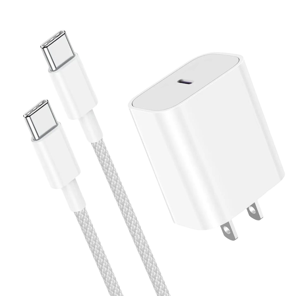 Cargador USB-C 35W Para Apple + Cable Trenzado USB-C a USB-C