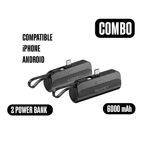 [BOS-KIT-0001] Pack Power Bank 6000 mAh BOSSNEY (2 Unidades)