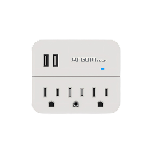 [ARG-AC-0266WT] ESTACIÓN DE CARGA 3 TOMAS - 2 PUERTOS USB