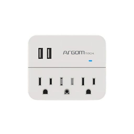 [ARG-AC-0266WT] Estación De Carga 3 Tomas - 2 Puertos Usb