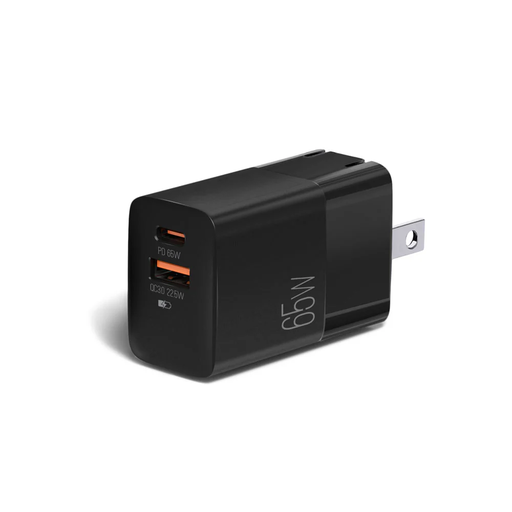 [ARG-AC-0125BK] CARGADOR DUAL TIPO C - USB VOLTA P7 CARGA RAPIDA 65W 
