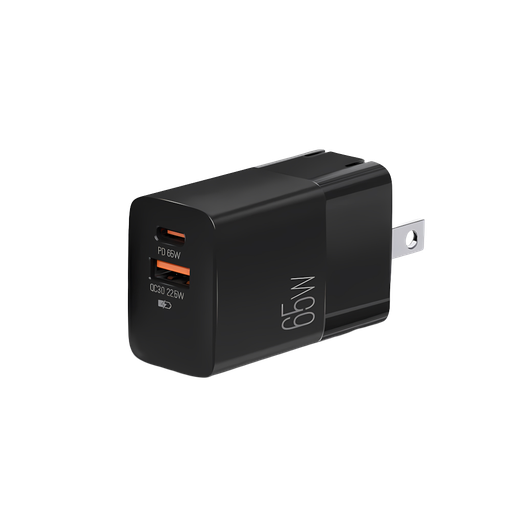 [ARG-AC-0125BK] Cargador Dual Tipo C - Usb Volta P7 Carga Rapida 65W 