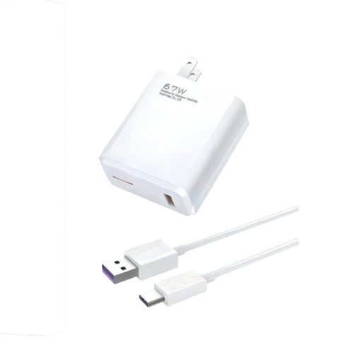 [TRA-PB-0067WT] Cargador Super Rapido 67W Tipo C Blanco