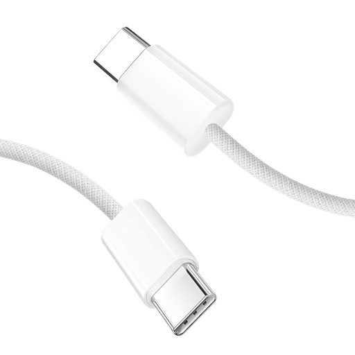 [GEN-CB-0240W] Cable  Tipo C-C Trenzado De 240W - 2 Mts Blanco
